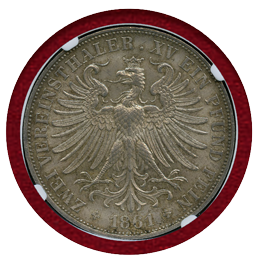 ドイツ フランクフルト 1861年 2ターラー 銀貨 フランコニア NGC MS63