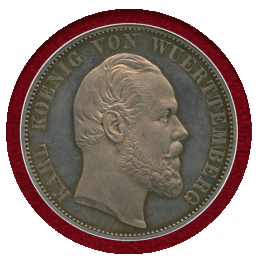 ドイツ ヴュルテンベルク 1871年 2ターラー 銀貨 ウルム大聖堂修復記念 NGC PF64