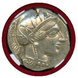【SOLD】古代ギリシャ アッティカ アテネ 440-404BC 4ドラクマ 銀貨 フクロウ MS
