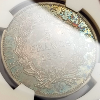 フランス 1852A 5フラン 銀貨 ナポレオン3世 NGC PF62