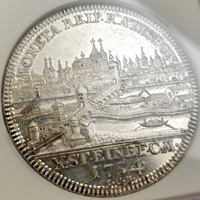 【SOLD】ドイツ レーゲンスブルク 1754ICB ターラー 銀貨 都市景観 NGC MS62