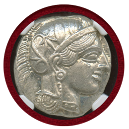 【SOLD】古代ギリシャ アッティカ アテネ 440-404BC 4ドラクマ銀貨 NGC Ch AU