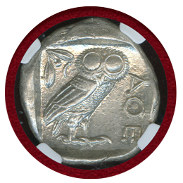 【SOLD】古代ギリシャ アッティカ アテネ 440-404BC 4ドラクマ銀貨 NGC Ch AU