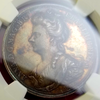 イギリス 1704年 銀メダル アン女王 ブレンハイムの戦い NGC AU58