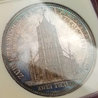 ドイツ ヴュルテンベルク 1871年 2ターラー 銀貨 ウルム大聖堂修復記念 NGC PF64