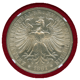 ドイツ フランクフルト 1861年 2ターラー 銀貨 フランコニア NGC MS64