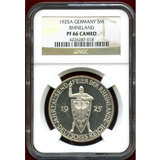 【SOLD】ドイツ ワイマール共和国 1925A 5マルク 銀貨 NGC PF66CAMEO