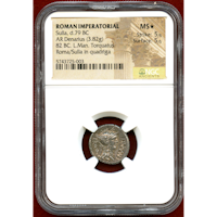 【SOLD】ローマ帝国 82BC デナリウス 銀貨 スッラ NGC MS★