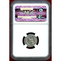【SOLD】ローマ帝国 14-37 デナリウス銀貨 ティベリウス NGC Ch AU