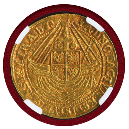 イギリス (1580-81) エンジェル金貨 エリザベス1世 NGC MS62