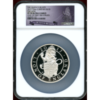 イギリス 2017年 ￡10(10オンス) 銀貨 クイーンズビースト ライオン NGC PF70UC