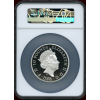 イギリス 2017年 ￡10(10オンス) 銀貨 クイーンズビースト ライオン NGC PF70UC