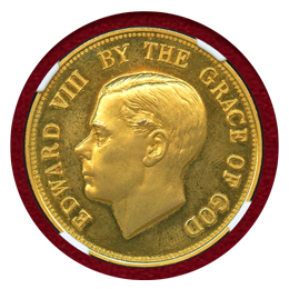 イギリス 1936(1972) ファンタジー クラウン貨 金打ち エドワード8世 PF64CAM