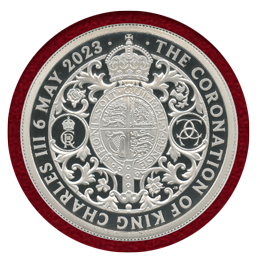 イギリス 2023年 2オンス5ポンド 銀貨 チャールズ国王戴冠記念 NGC PF70UC FR