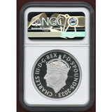 イギリス 2023年 2オンス5ポンド 銀貨 チャールズ国王戴冠記念 NGC PF70UC FR