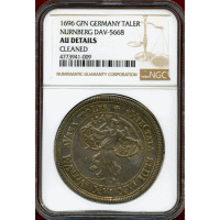ドイツ ニュルンベルク 1696年 ターラー 銀貨 都市景観 NGC AU DETAILS