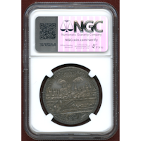 ドイツ レーゲンスブルク ND(1745) 1/2ターラー 銀貨 フランツ1世 都市景観 AU58