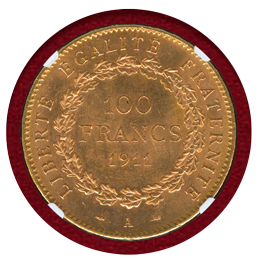 【SOLD】フランス 1911A 100フラン金貨 エンジェル立像 NGC MS63