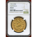 【SOLD】グアテマラ 1926年 20ケツァル 金貨 国鳥ケツァール NGC MS60
