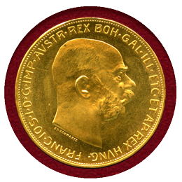 【SOLD】オーストリア 1915年 100コロナ金貨 フランツヨーゼフ1世 リストライク