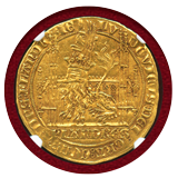ベルギー フランダース (1346-84)年 ライオンドール金貨 ルイ2世 NGC MS61