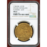ベルギー フランダース (1346-84)年 ライオンドール金貨 ルイ2世 NGC MS61