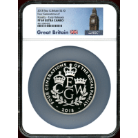 イギリス 2018年 10ポンド(5oz) 銀貨 王室四世代 NGC PF69UC ER