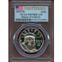 アメリカ 2015W 100ドル プラチナ貨 自由の女神 PCGS PR70DCAM FS