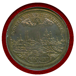 ドイツ ニュルンベルク 1696年 ターラー 銀貨 都市景観 NGC AU DETAILS