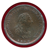 イギリス 1799年 1/4ペニー 銅貨 ジョージ3世 PCGS MS66BN