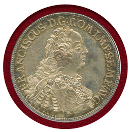 【SOLD】ドイツ レーゲンスブルク 1756ICB ターラー銀貨 都市景観 NGC MS62