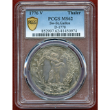 【SOLD】スイス ザンクト・ガレン 1776年 ターラー銀貨 PCGS MS62