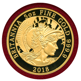 イギリス 2018年 ￡500(5オンス) 金貨 ブリタニア