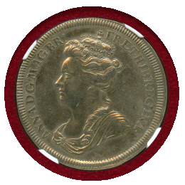 【SOLD】イギリス (1702) 銀メダル アン女王即位記念 NGC AU53