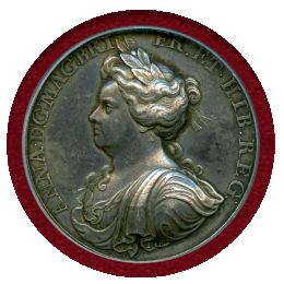 【SOLD】イギリス 1704年 銀メダル アン女王 奨励金 PCGS SP55