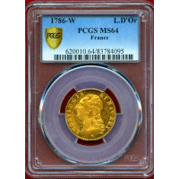フランス 1786W ルイドール 金貨 ルイ16世 PCGS MS64