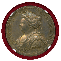 【SOLD】イギリス 1713年 銀メダル アン女王 ユトレヒト条約締結記念 NGC MS61
