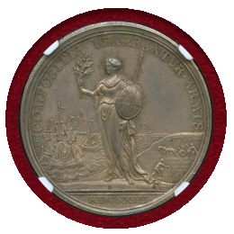 【SOLD】イギリス 1713年 銀メダル アン女王 ユトレヒト条約締結記念 NGC MS61
