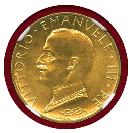 【SOLD】イタリア 1932R(X) 100リレ 金貨 船首に立つ女神 NGC MS64