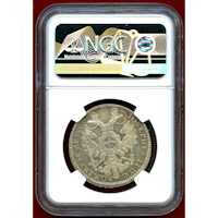 【SOLD】ドイツ ニュルンベルク 1766SR  1/2ターラー 銀貨 両紋章 NGC MS61