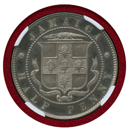 英領ジャマイカ 1869年 1/2ペニー 白銅貨 ヴィクトリア女王 NGC PF66