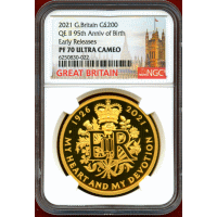 イギリス 2021年 200ポンド 金貨 エリザベス2世生誕95周年記念 NGC PF70UC ER