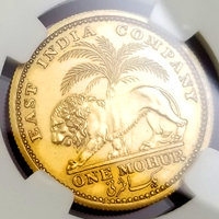 英領インド 1835(B) モハール 金貨 リストライク ウィリアム4世 NGC PF61