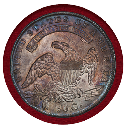 アメリカ 1835年 50セント 銀貨 キャップドバスト PCGS MS64