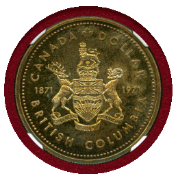 カナダ 1971年 1ドル 銀貨 ブリティッシュコロンビア NGC SP65