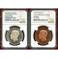 カナダ (1937) $1 2枚セット ファンタジー エドワード8世 NGC PF68UC-68RD