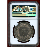 フランス 1852A 5フラン 銀貨 ナポレオン3世 "J.J.BARRE" NGC MS62
