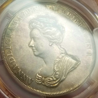 【SOLD】イギリス 1702年 銀メダル アン女王 ビーゴ湾の海戦 PCGS AU58