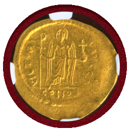 ビザンチン帝国 582-602 ソリダス 金貨 マウリキウス・ティベリウス NGC AU