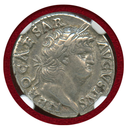 【SOLD】帝政ローマ AD54-68 デナリウス 銀貨 ネロ NGC Ch VF 4/5 5/5